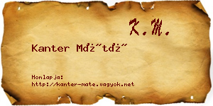 Kanter Máté névjegykártya